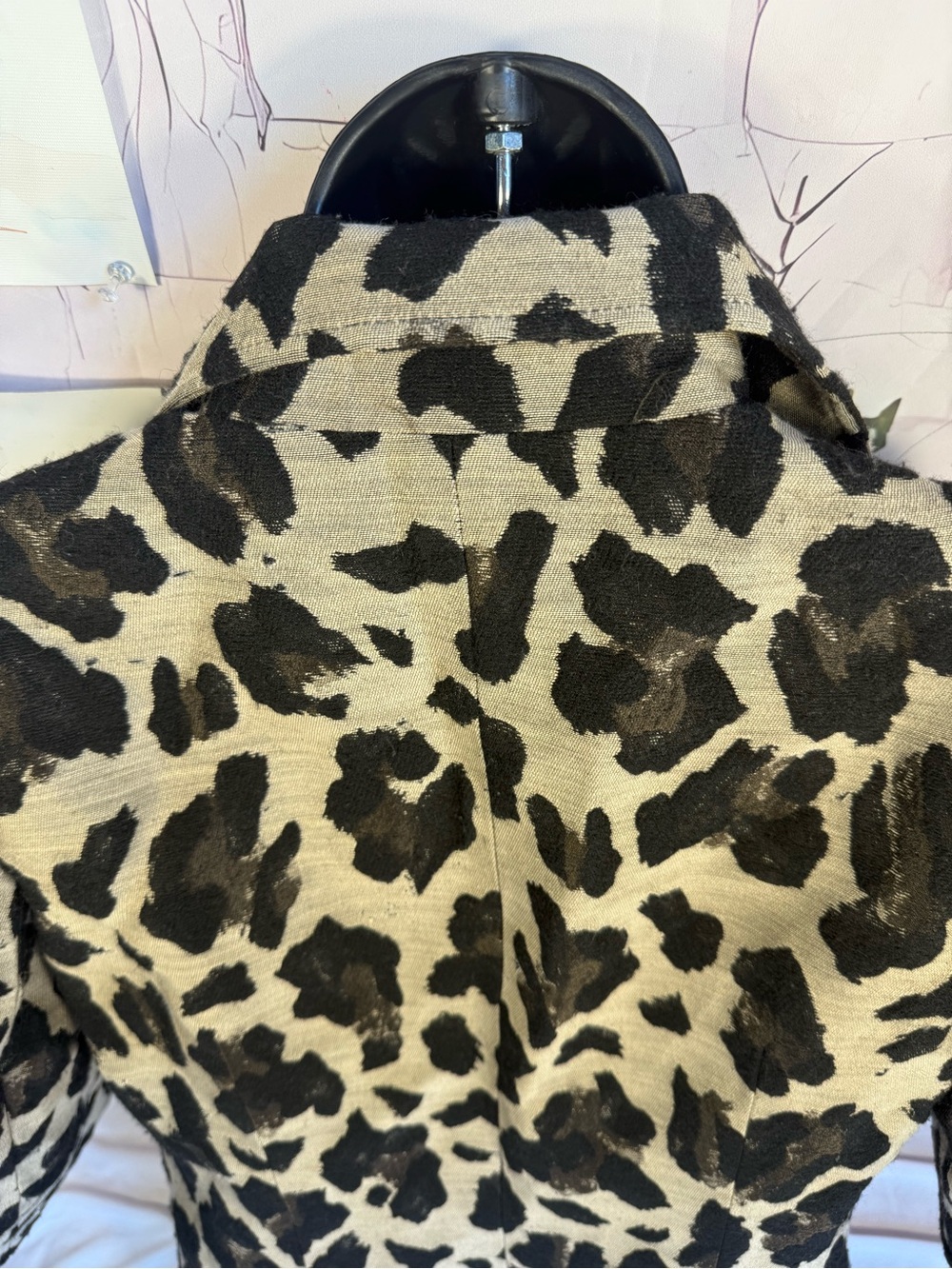 Lafayette 148 New York Leopard-Print Blazer in Black and Tan - Picture 6 of 8